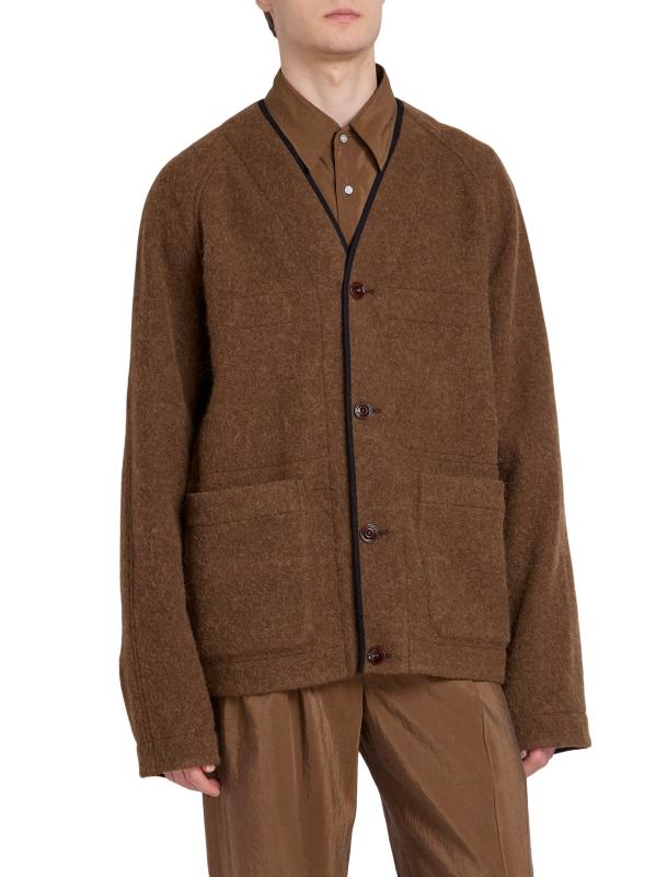 【LEMAIRE】ブラウン Cardi フェルト カーディガン メンズ Lemaire ブラウン Cardi フェルト カーディガン ブラック