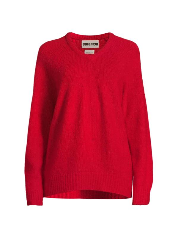 Wool-Blend V-Neck Sweater