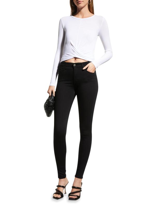 #4: بنطال جينز فرح سكيني عالي الارتفاع - سوبر بلاك