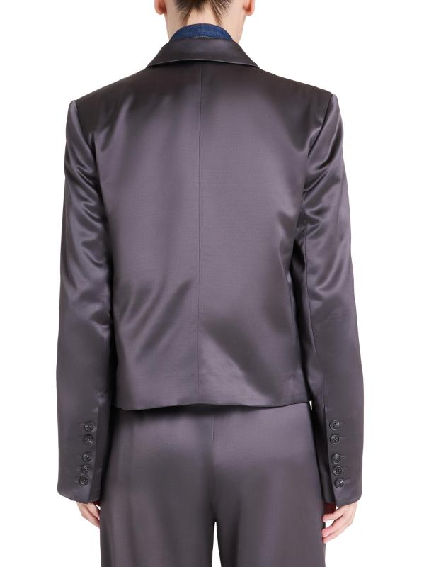 #4: بليزر صندوقي من مزيج الصوف والساتان من سوير - تورتة الشوكولاتة