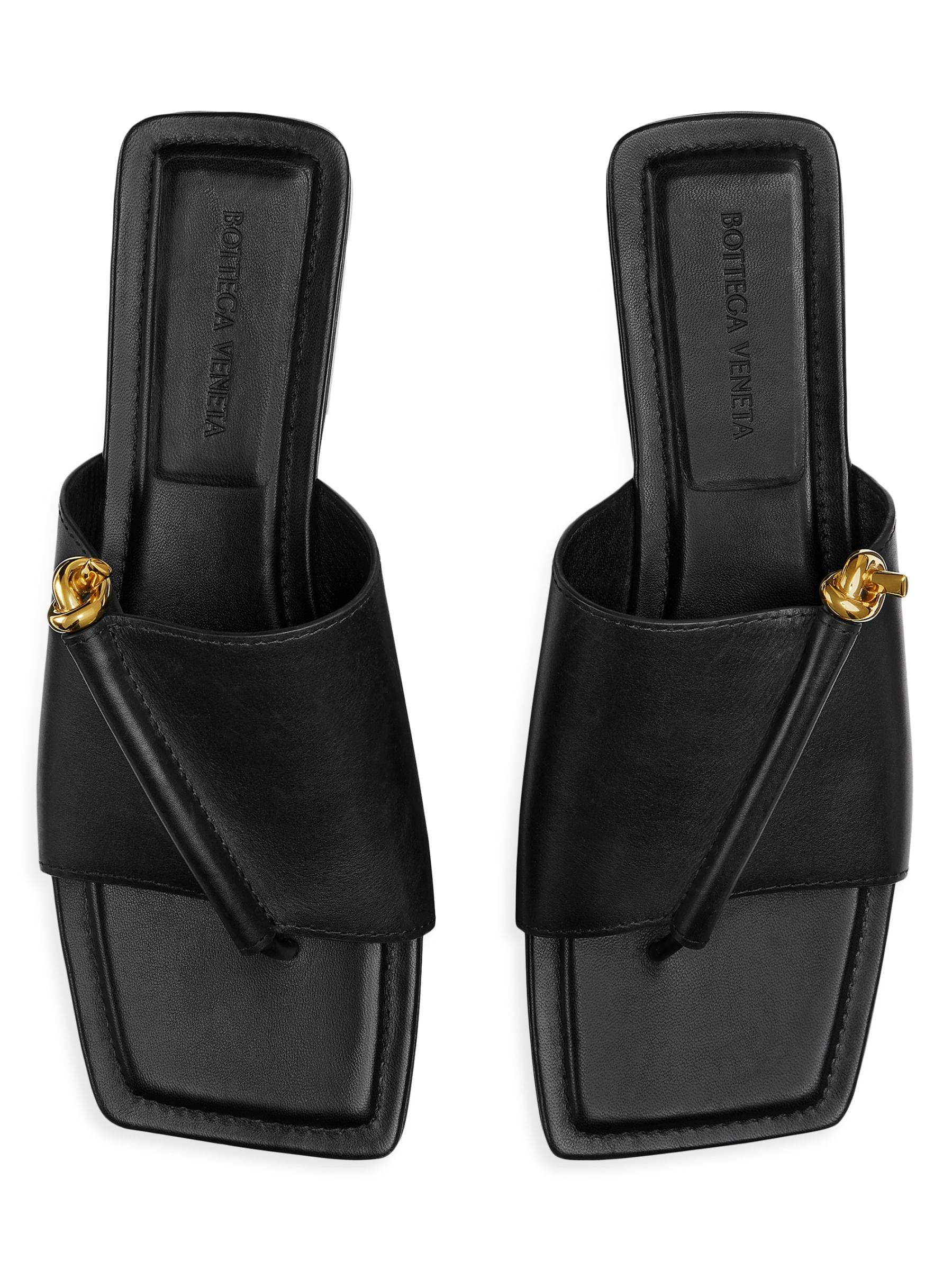 Bottega Veneta - ソルスティス ノット レザー フラットサンダル