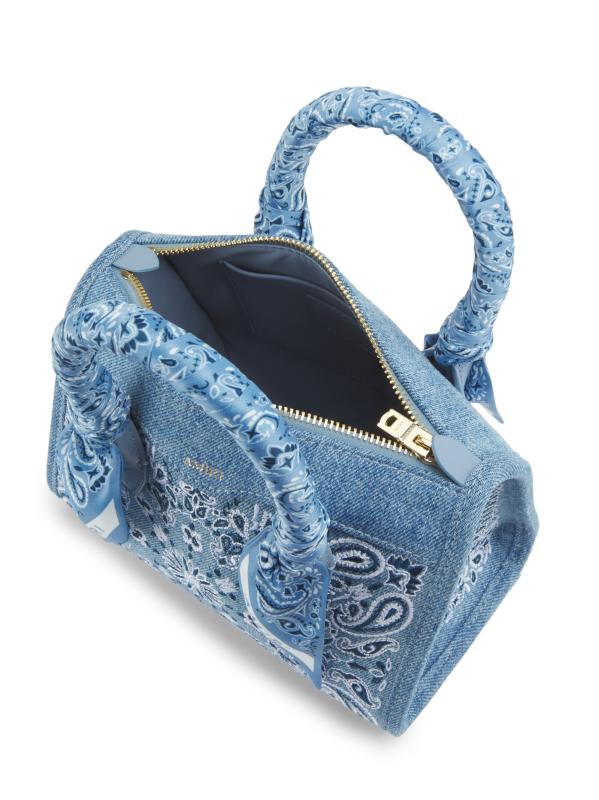 Shop Amiri - Micro Bandana Triangle Denim Top Handle Bag