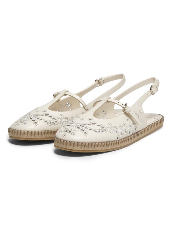 JIMMY CHOO ☆ ジミーチュウ アミー フラット 刺繍入り アミー フラット |サンガロ刺繍入り ブルーヘイズ デニム