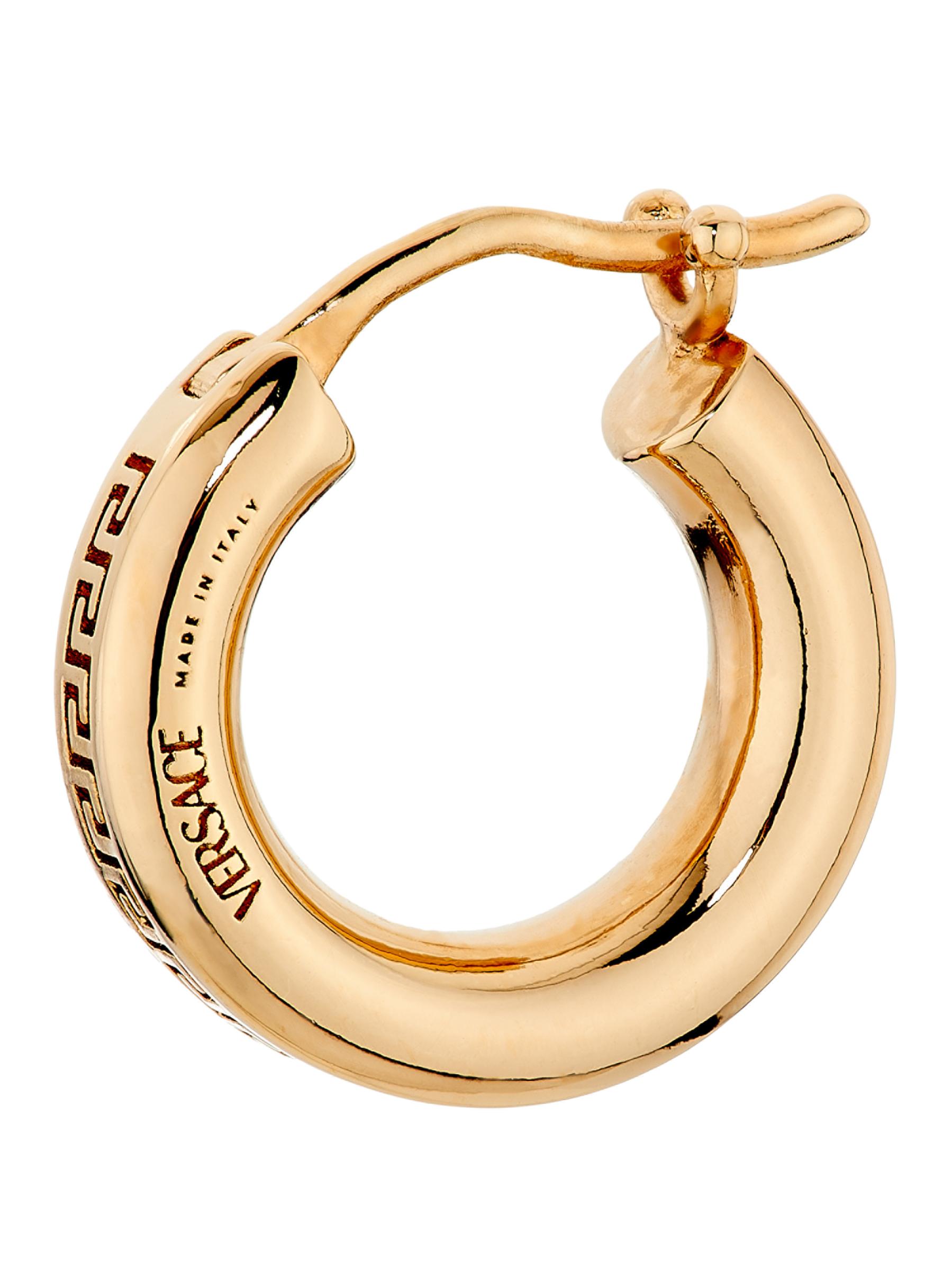 ヴェルサーチ グレカフープピアス シルバー 両耳 VERSACE ヴェルサーチ グレカ フープ ピアス シルバー メンズ