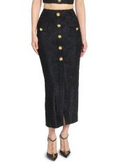ワンピース BALMAIN Women Mid Skirts 24ADF1R8029KG96 EAC Black 25561894_55653862_600.jpg