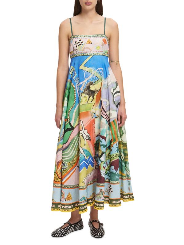 #5: فستان ماكسي من الكتان من لاكي بيس - متعدد