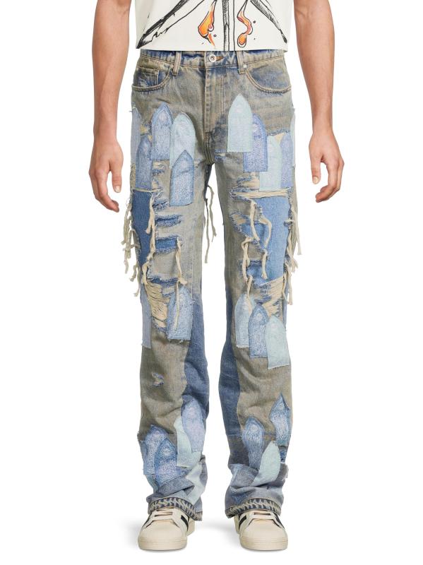 #2: بنطال جينز مريح مرمم - قماش جينز