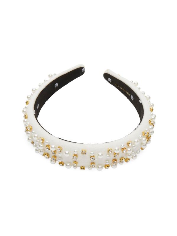 #2: عقال شارلوت المصنوع من الخرز المطلي بالذهب عيار 14 قيراطًا واللؤلؤ الصناعي - عاجيي