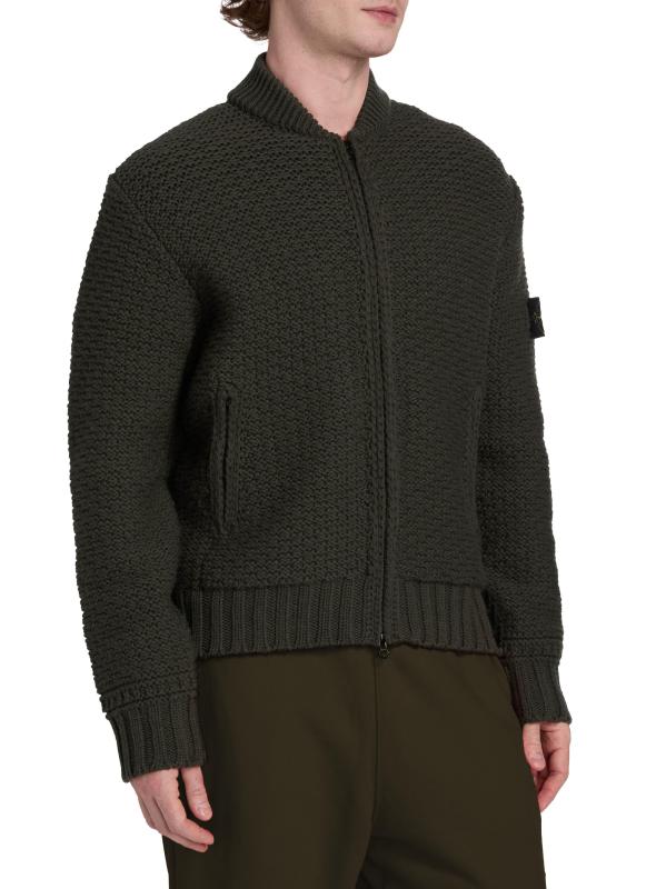 #3: كارديغان من الصوف بسحّاب أمامي - أخضر عسكري