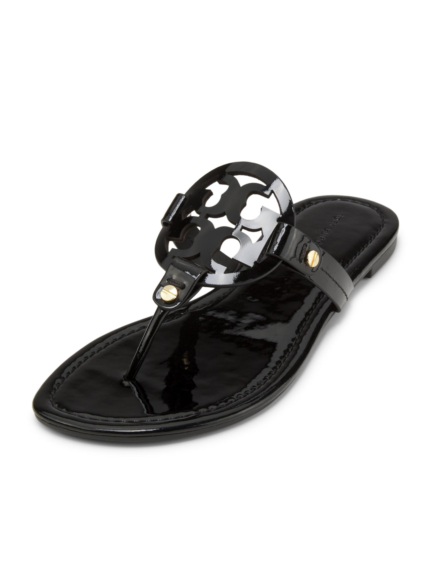 Shop Tory Burch - Miller Patent Leather Thong Sandals | Saks