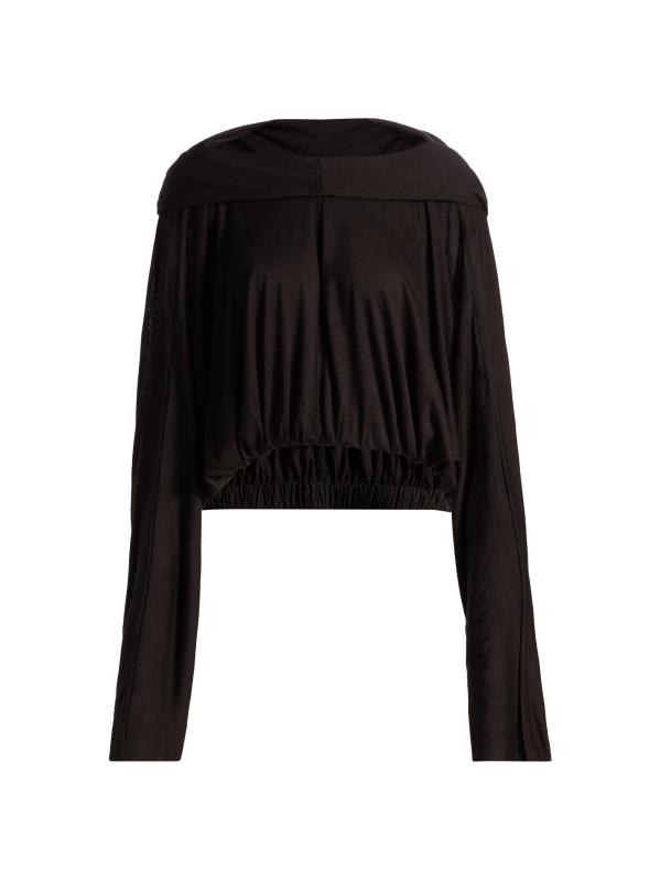 تونك قصير بقبعة من الصوف والحرير