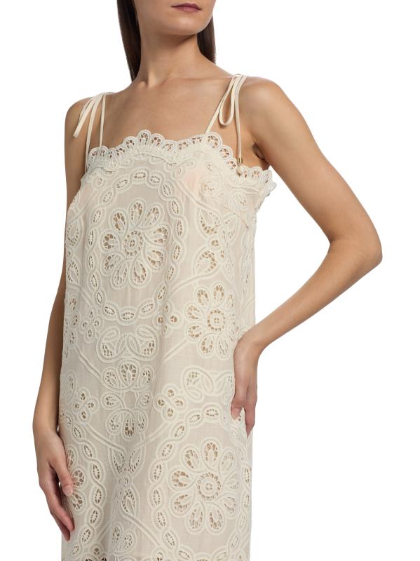 Shop Zimmermann - Rhiannon Embroidered Cotton Midi-Dress