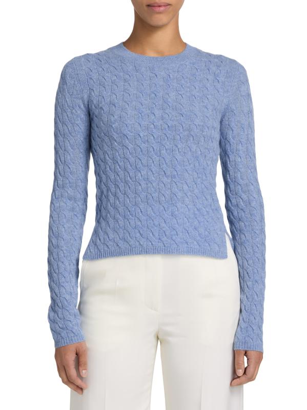 #2: سترة Milla Cashmere محبوكة برقبة مستديرة - أزرق فاتح