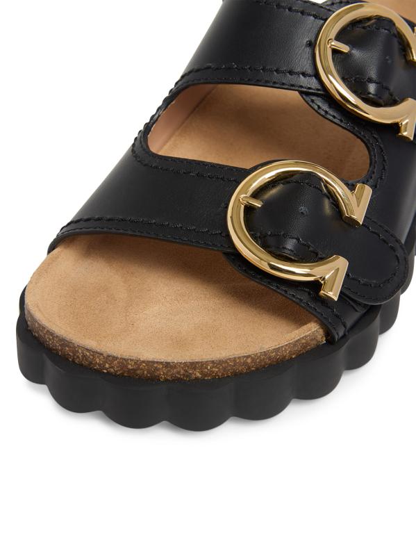 #4: صندل كابالوا جانتشيني الجلدي بإبزيم - أسود