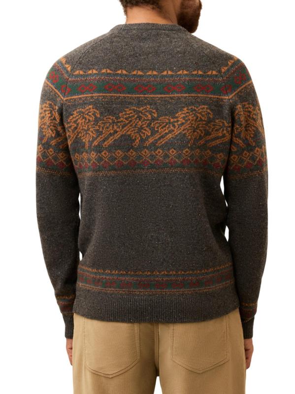 #2: سترة برقبة مستديرة من مزيج الصوف بتأثير دونيجال - معرض ساحل الفحم