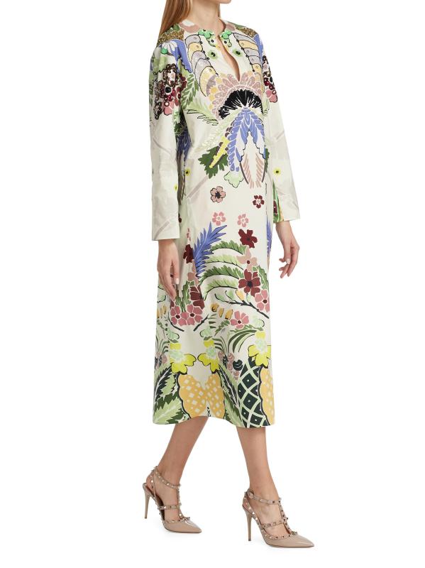 #3: فستان تونك من القطن مزيّن بالتطريز - أفوريو متعدد الألوان