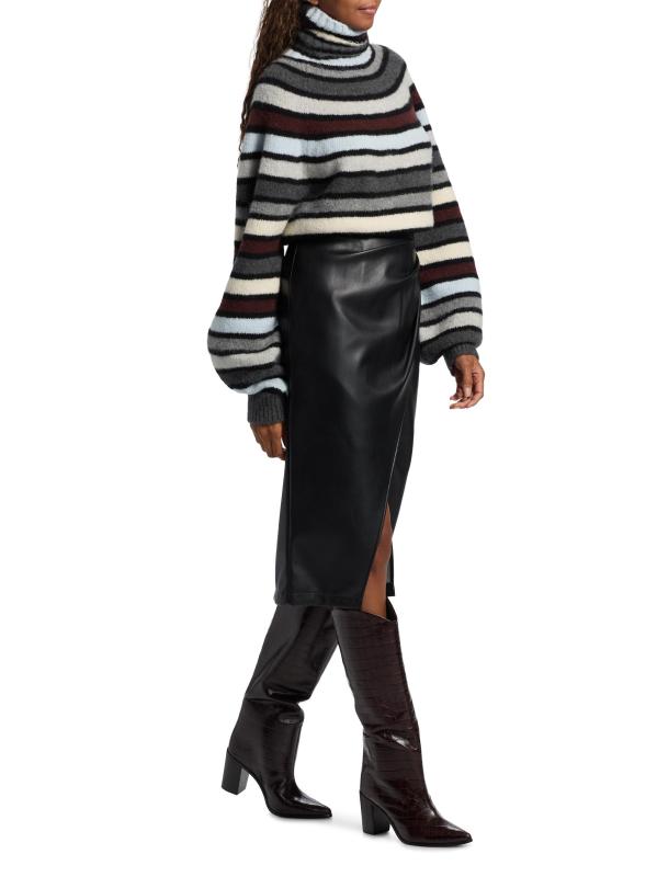 #7: سترة كبيرة الحجم من مزيج الكشمير المقلم من Danea - متعدد الألوان محايد