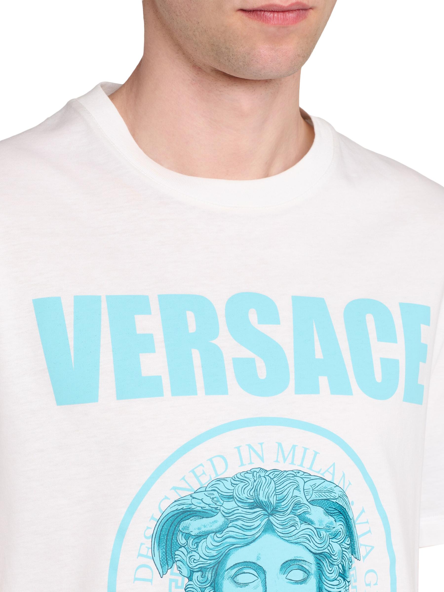 ◆VERSACE◆ メデューサプリント Tシャツ Versace - メデューサ・ロックプリント・コットンTシャツ を
