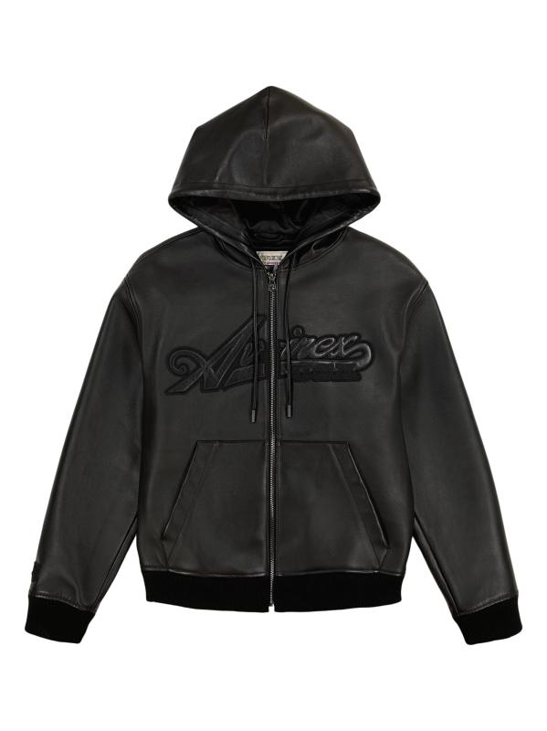 Core Nappa Leather Full-Zip Hoodie