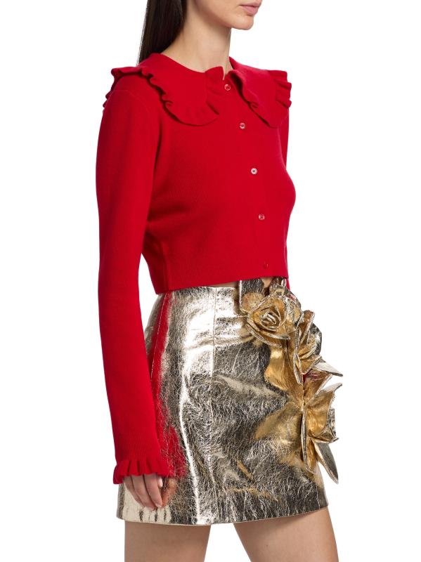 #3: كارديغان كاموميلا مكشكش من الصوف والكشمير - أحمر