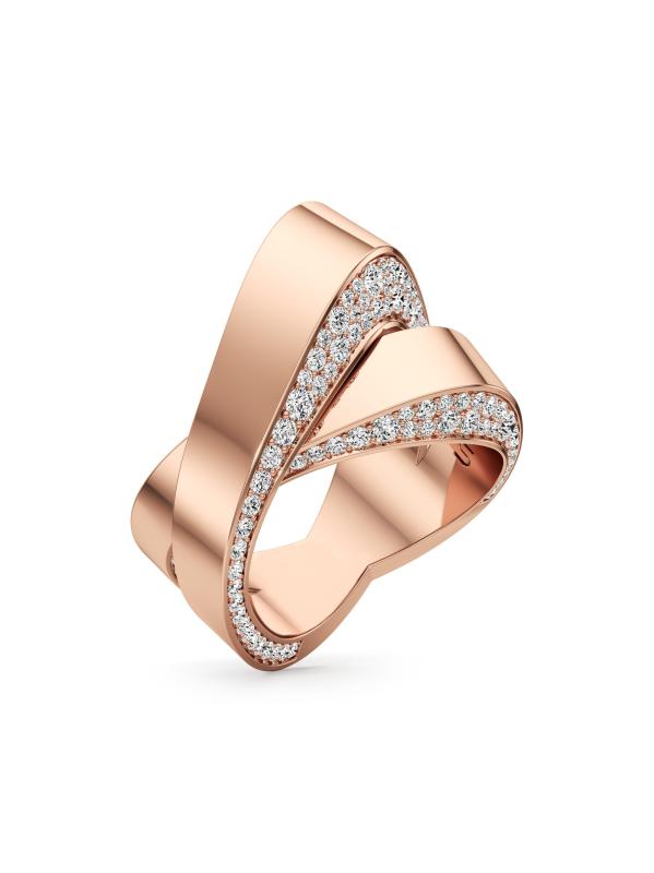 خاتم إنفينيت من الذهب الوردي عيار 18 قيراط والألماس المزروع في المختبر 2.01 TCW