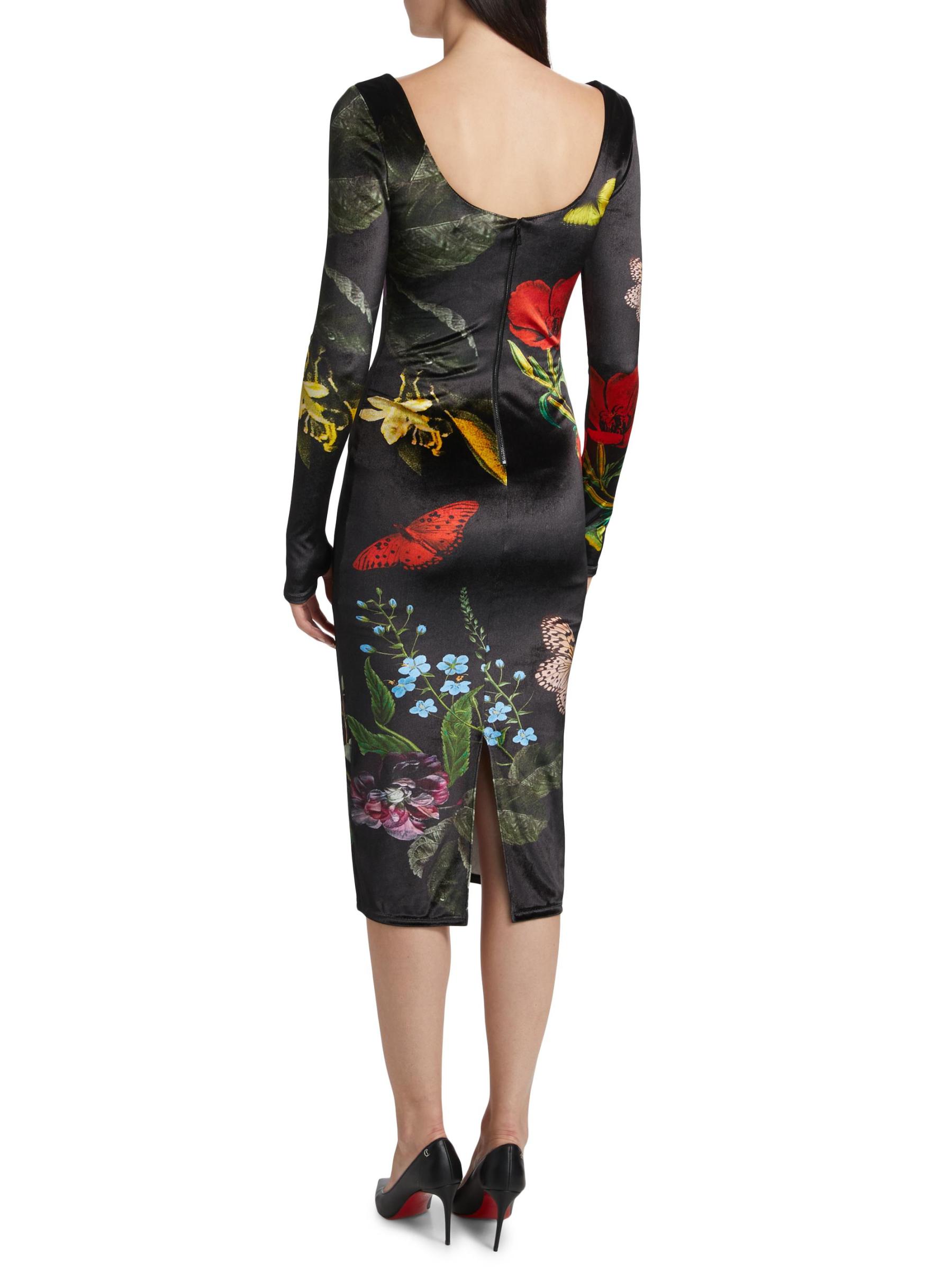 Delora Floral Scoopneck Midi-Dress