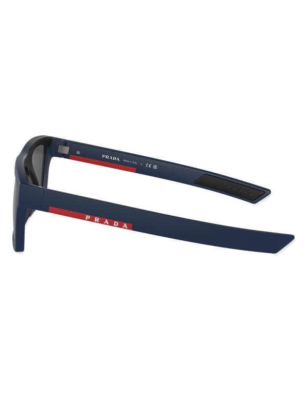 #4: نظارات شمسية مستطيلة 55 ملم - دخان أزرق غير لامع