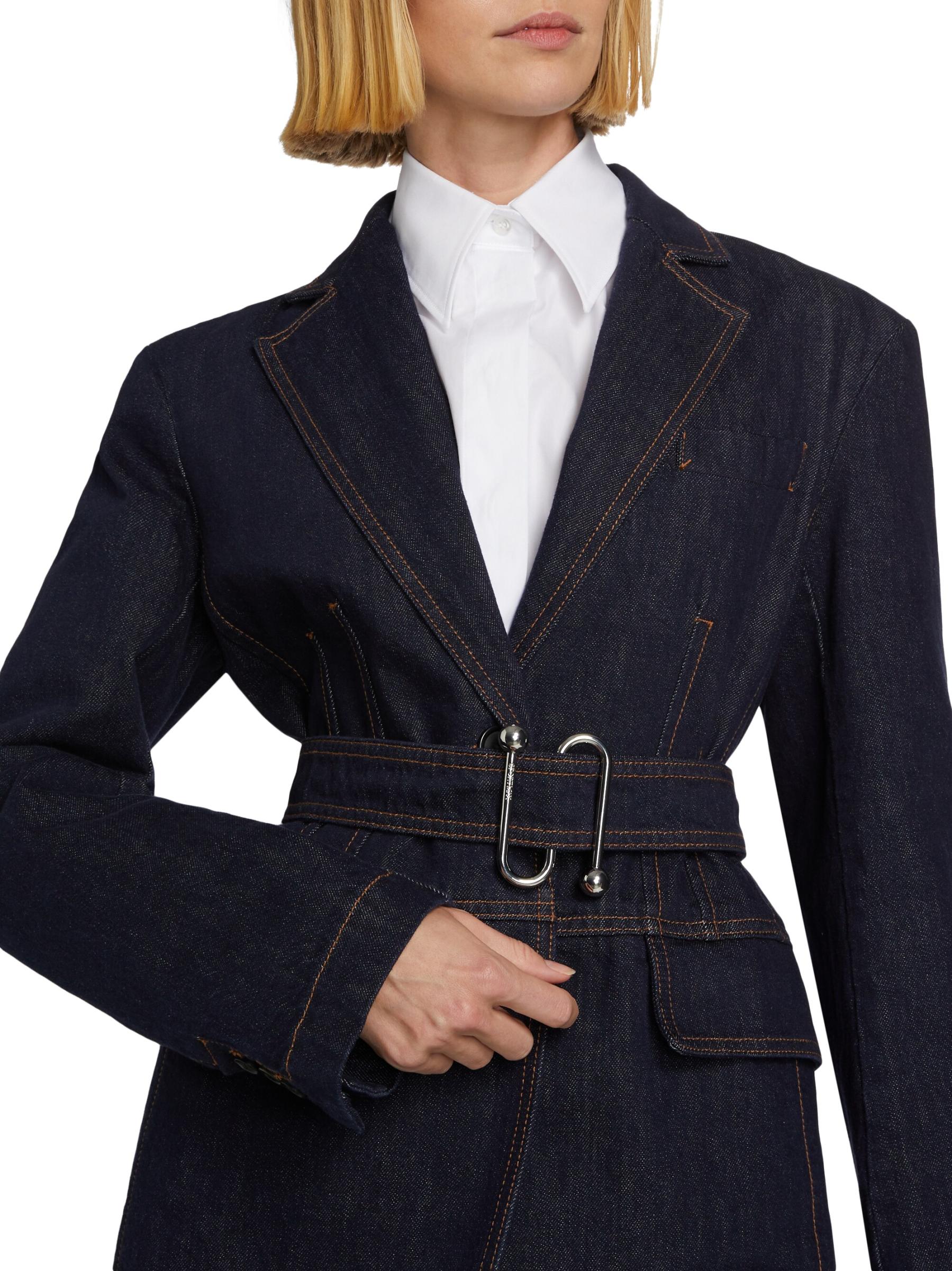 ジャケット Sportmax DOMINO DENIM JACKET Oversized denim blazer, navy | Sportmax