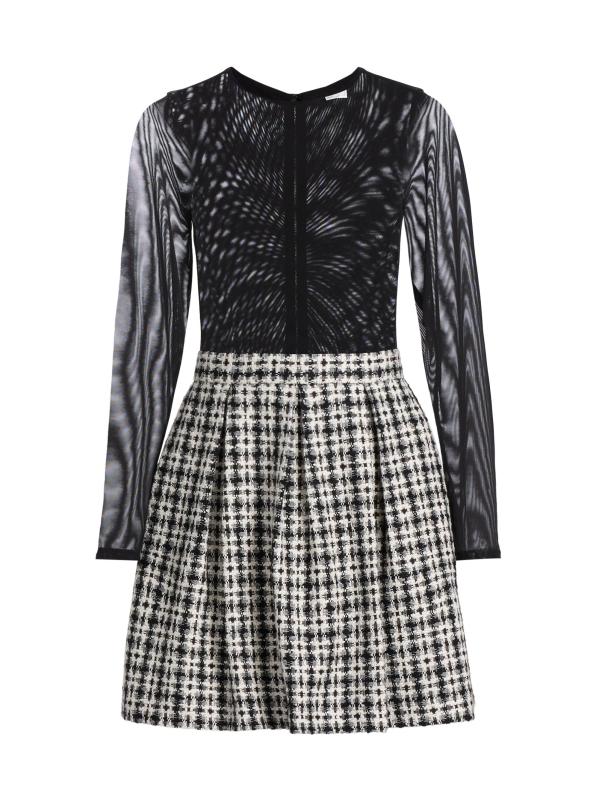 فستان قصير من قماش التويد المتوهج من شارا