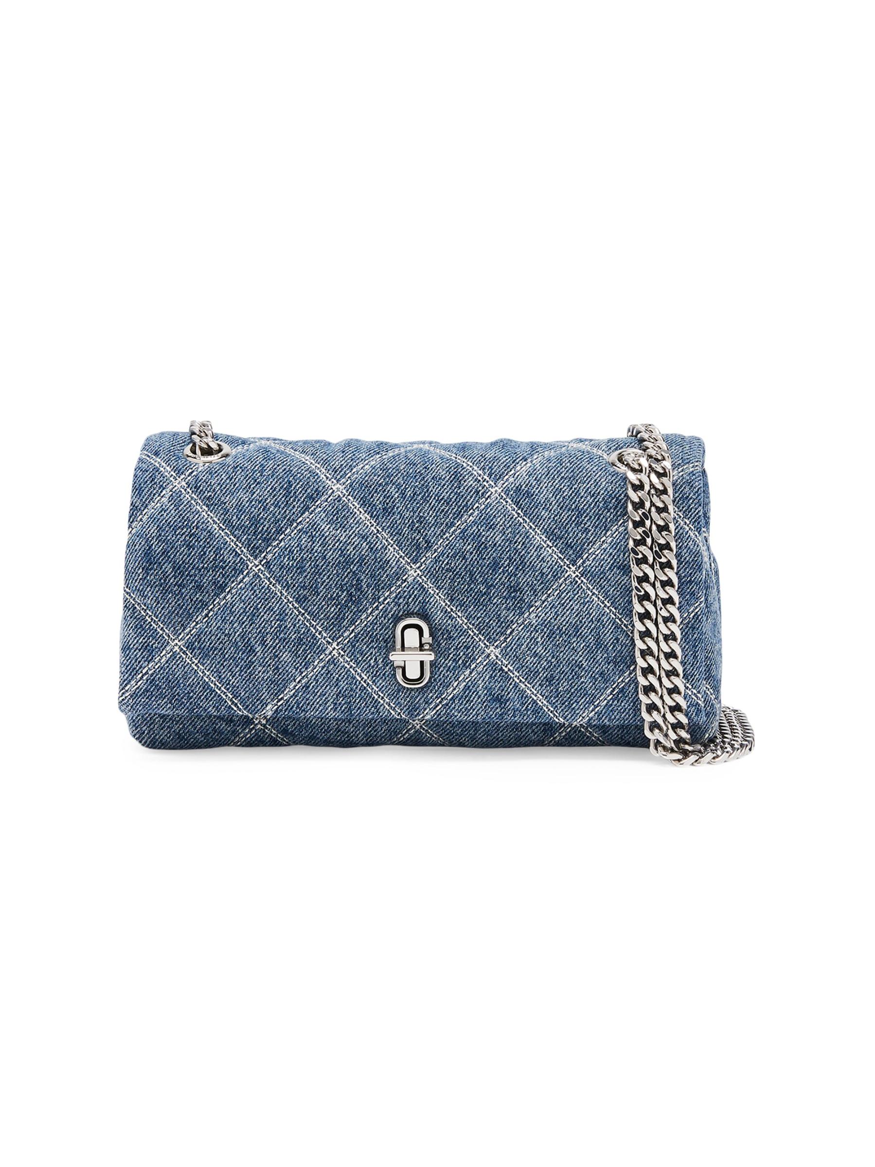 [MARC JACOBS]キルテッド デニム デュアルチェーン ウォレット Marc Jacobs - キルテッド・デニム・デュアルチェーン