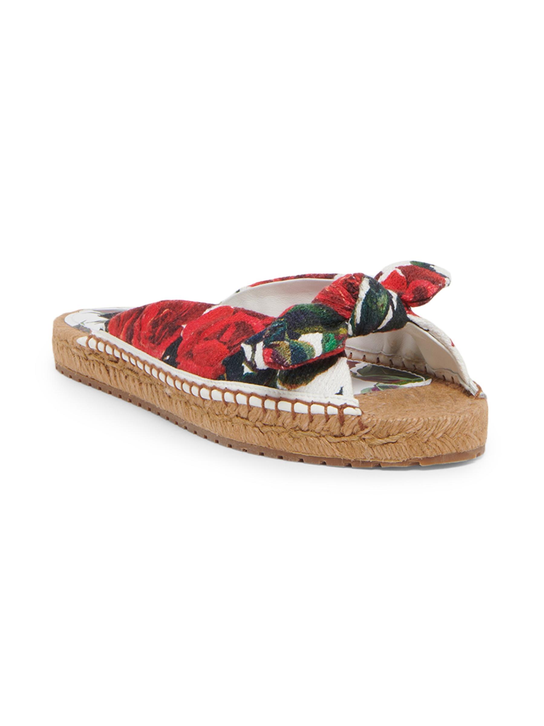 Shop DOLCE&GABBANA - Floral Cotton-Blend Espadrille Flats