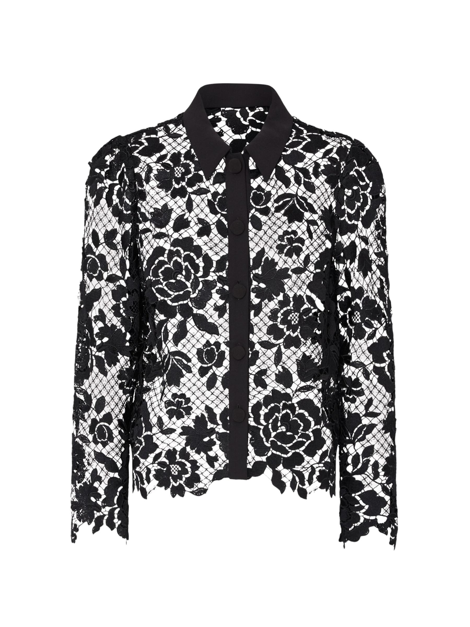 Shop Milly - June Floral Lace Button-Front Blouse | Saks