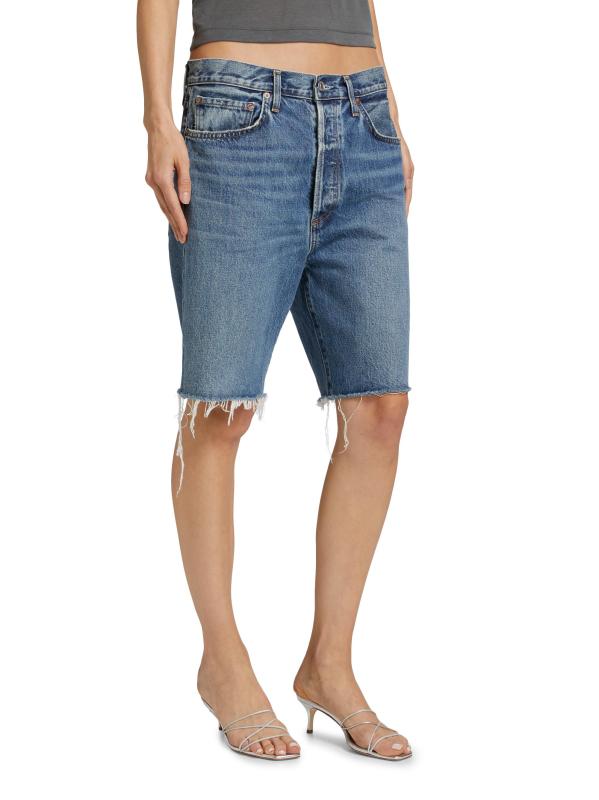 #3: شورت جينز من التسعينيات - خراب متوسط عتيق باللون النيلي