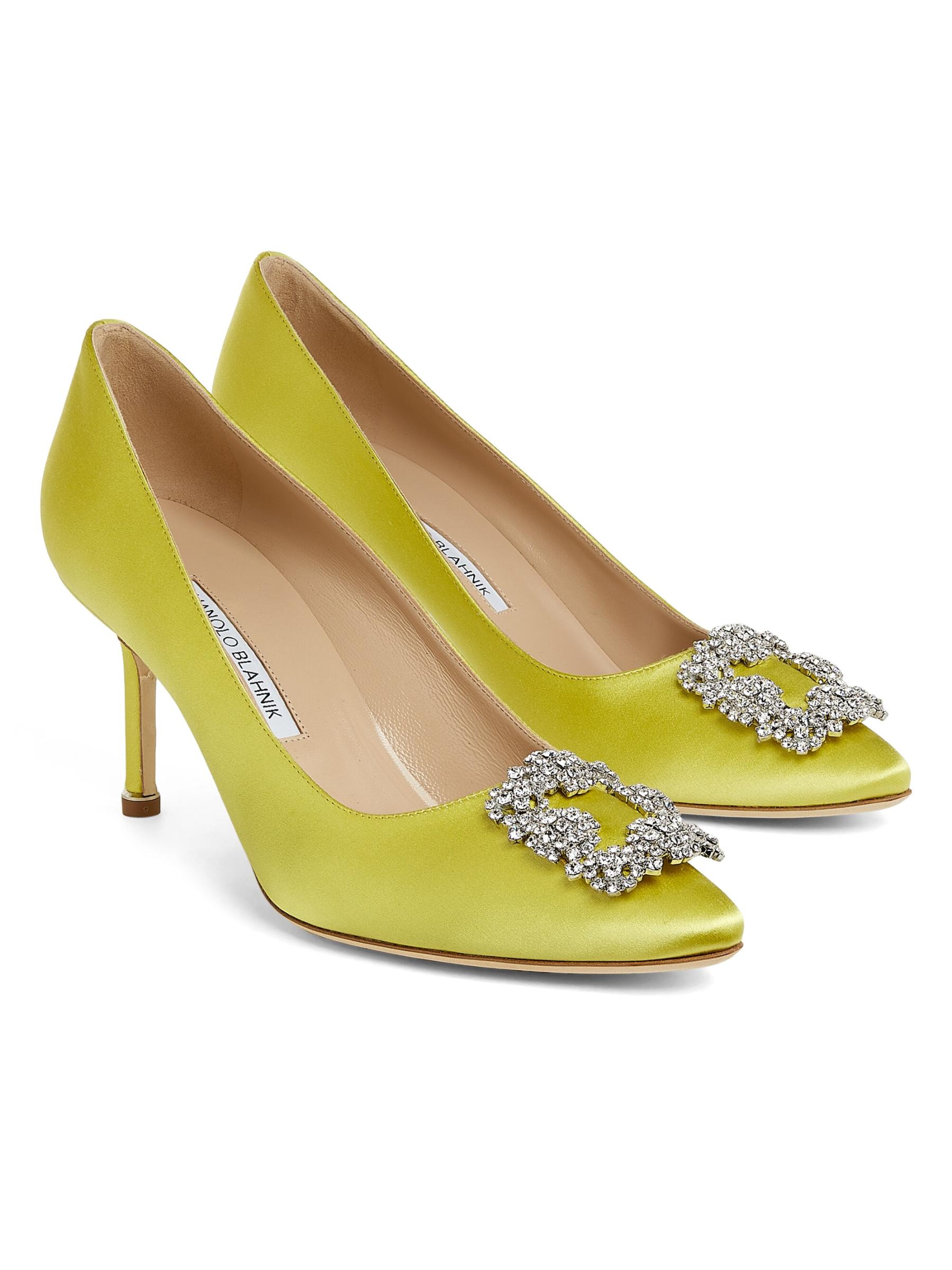 Manolo Blahnik - ハンギシ 70MM クリスタル装飾サテン