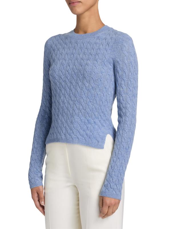 #3: سترة Milla Cashmere محبوكة برقبة مستديرة - أزرق فاتح