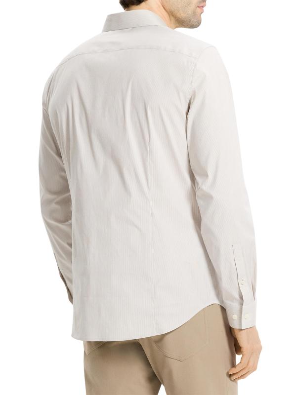 #5: قميص سيلفان من مزيج القطن المقلم - ريشة متعددة