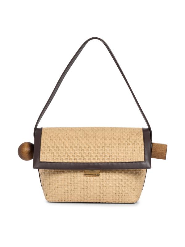 Shop Jacquemus - Le Rond Carre Raffia Shoulder Bag | Saks