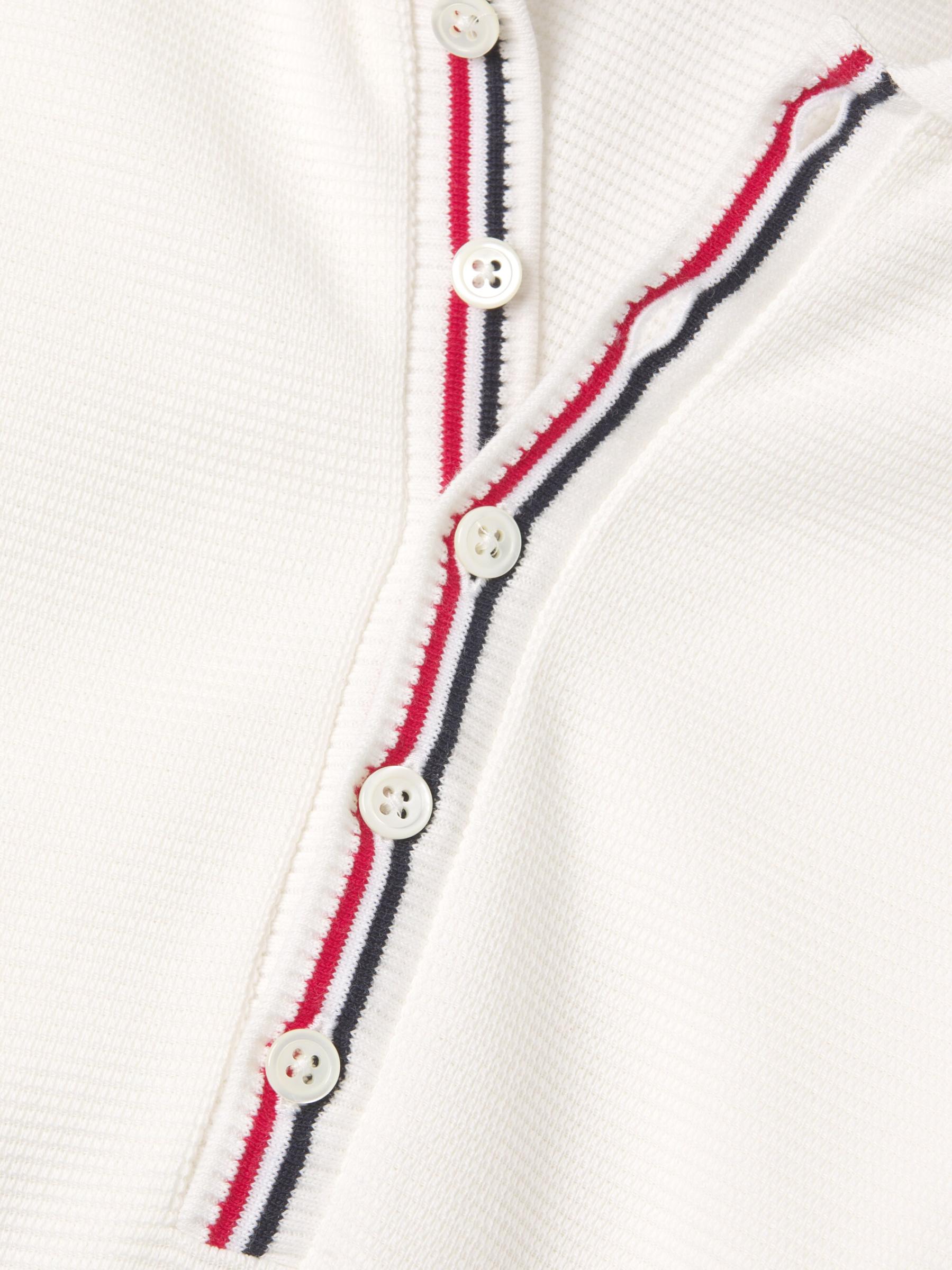 THOM BROWNE コットン フーディ ストライプ ワッフルニット THOM BROWNE コットン ジップアップフーディ ストライプ