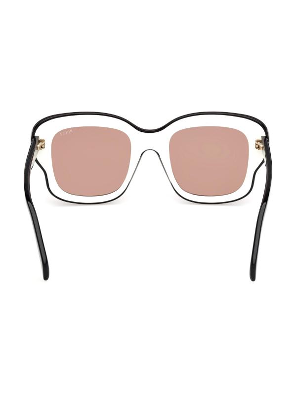 #5: نظارات شمسية بتصميم فراشة 52 ملم - بني متعدد الألوان