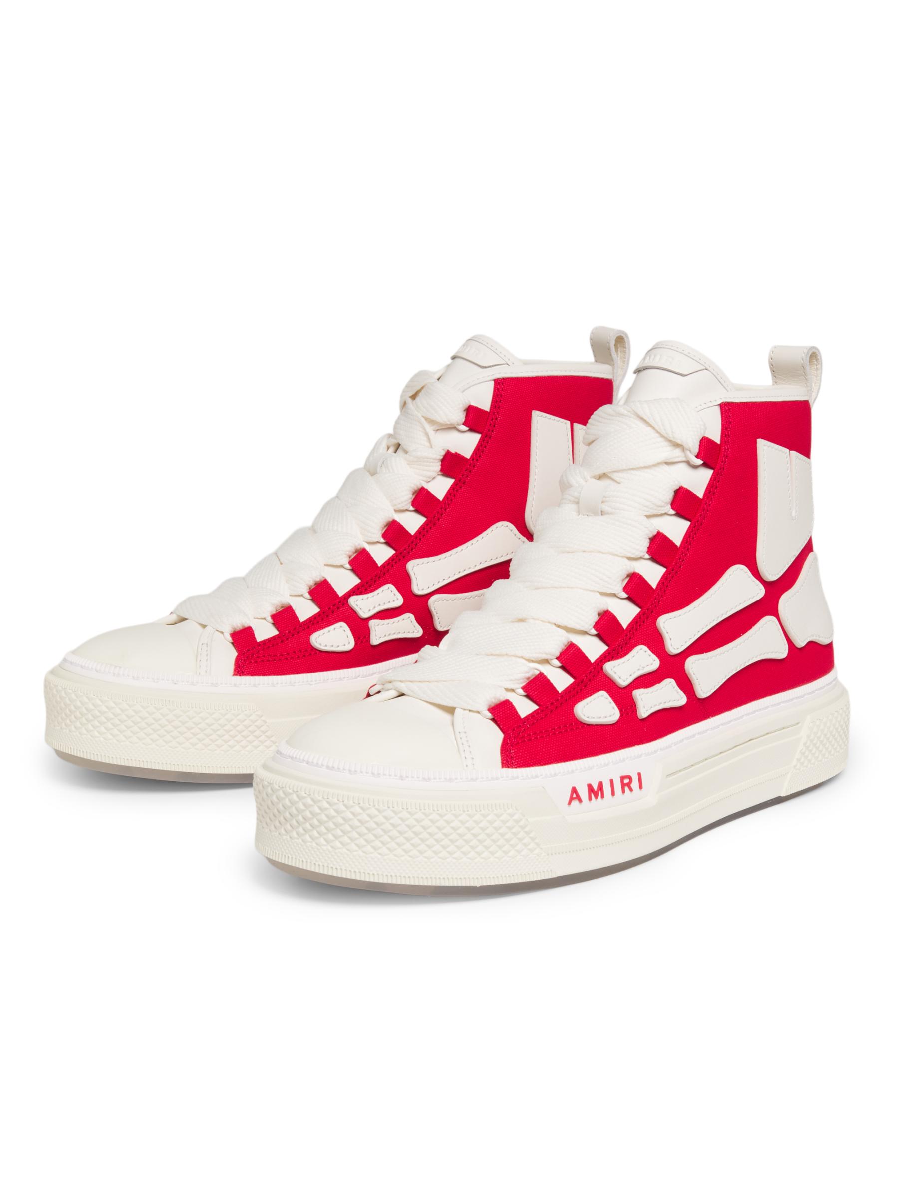 【AMIRI】Skel Court キャンバス＆レザー ハイトップスニーカー Amiri - スケルコート・キャンバス・ハイトップ・スニーカー を
