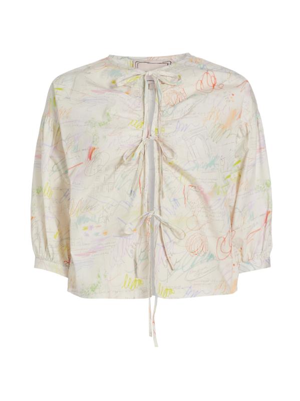 بلوزة جايكوبس القطنية برباط أمامي