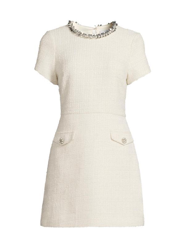 فستان قصير من التويد مزيّن بزخرفة دروب 11 داريا