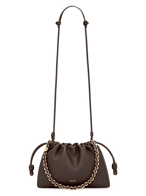 #8: حقيبة كتف فلامنكو متوسطة - كستناء داكن