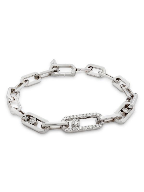 سوار Move Link من الذهب عيار 18 قيراطًا و1.10 TCW على شكل سلسلة من الألماس