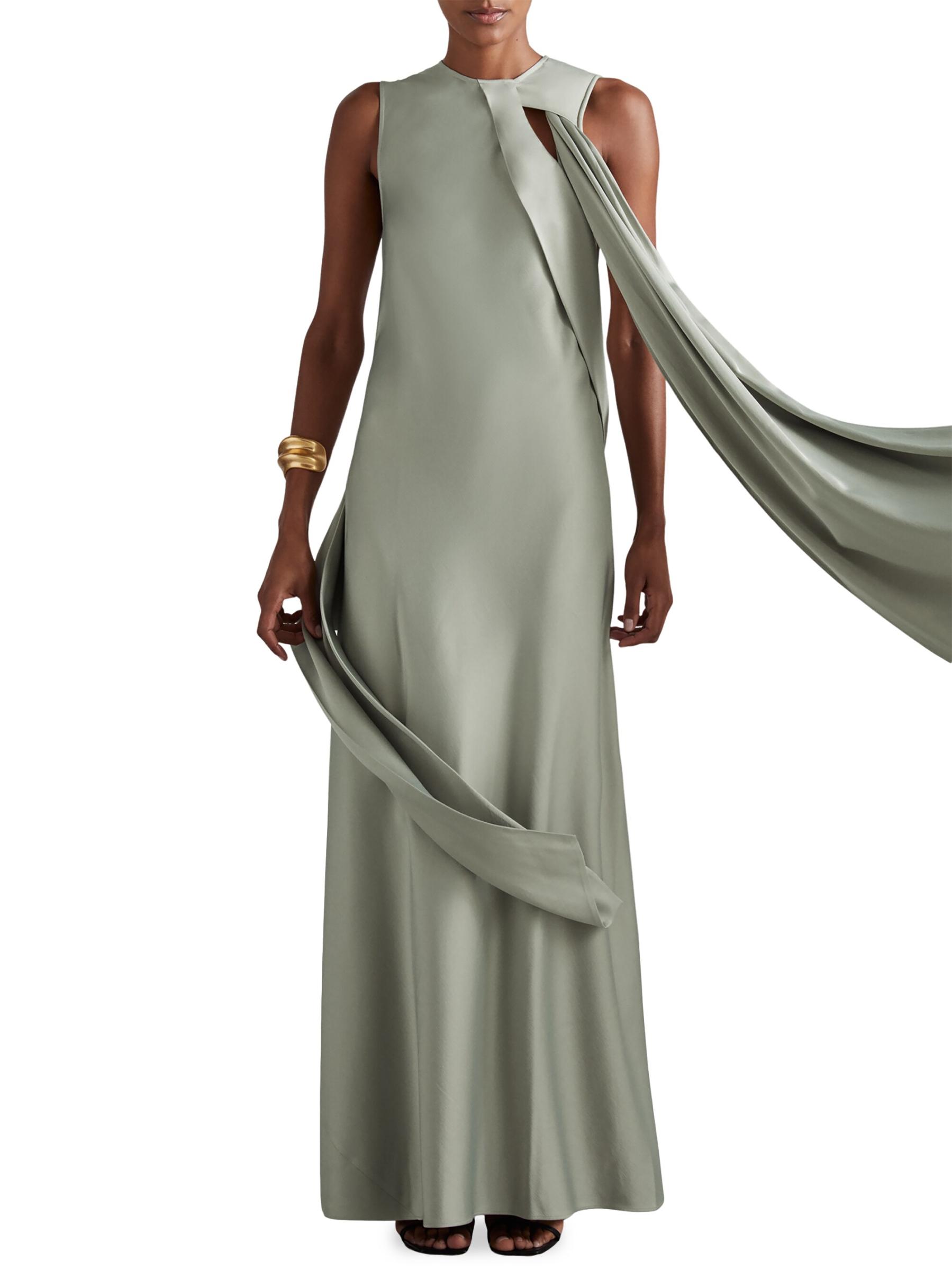 Shop Reiss Atelier - Quincy Draped Sleeveless Maxi Dress