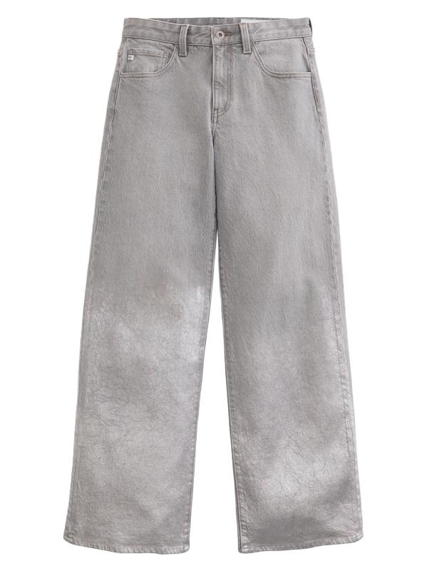 بنطال جينز Adria بخصر منخفض وأرجل واسعة