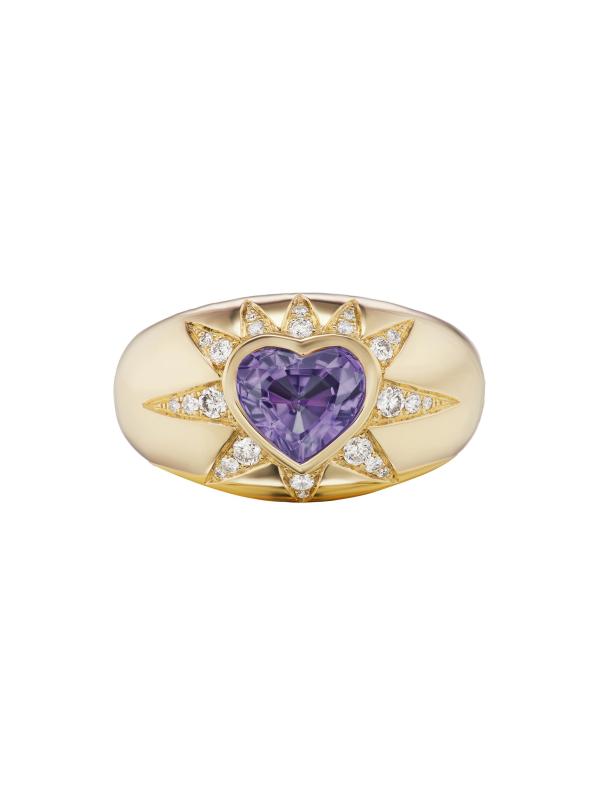 Iolite Starburst Heart 18K Gold, Diamond 
Iolite Ring