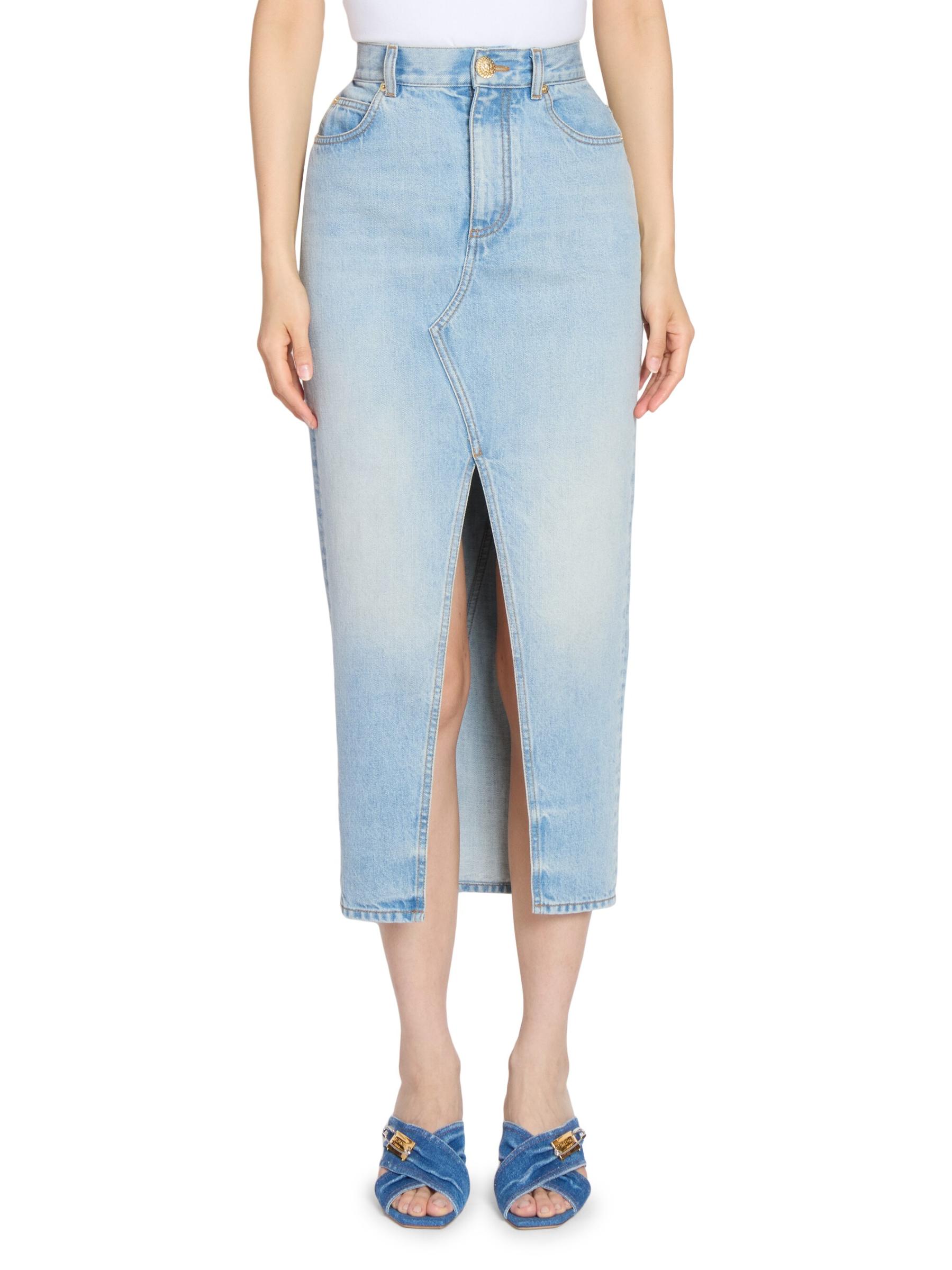 balmain デニムスカート BALMAIN VALMAN バルマン [ウエスト70/ヒップ95/総丈85