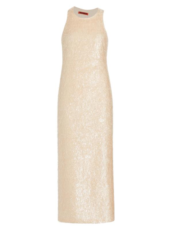 فستان ماكسي بدون أكمام من لو بنسيج محبوك