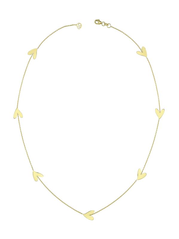 قلادة بي ماين من الذهب الأصفر عيار 14 قيراطًا على شكل قلب